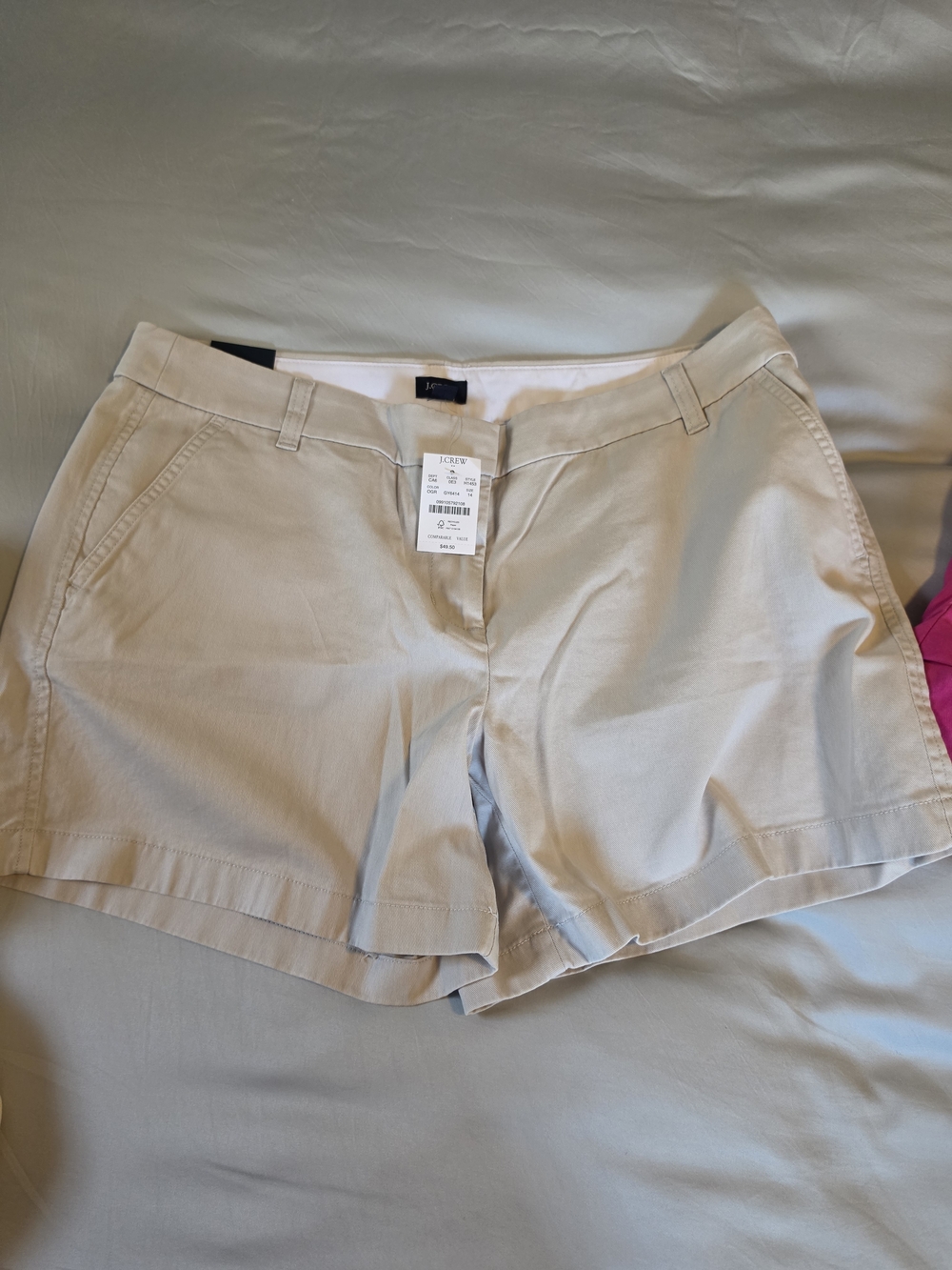 J. Crew Women’s Chino Shorts - Pink, Cream, Light Gray - Size 14 - Picture 6 of 9